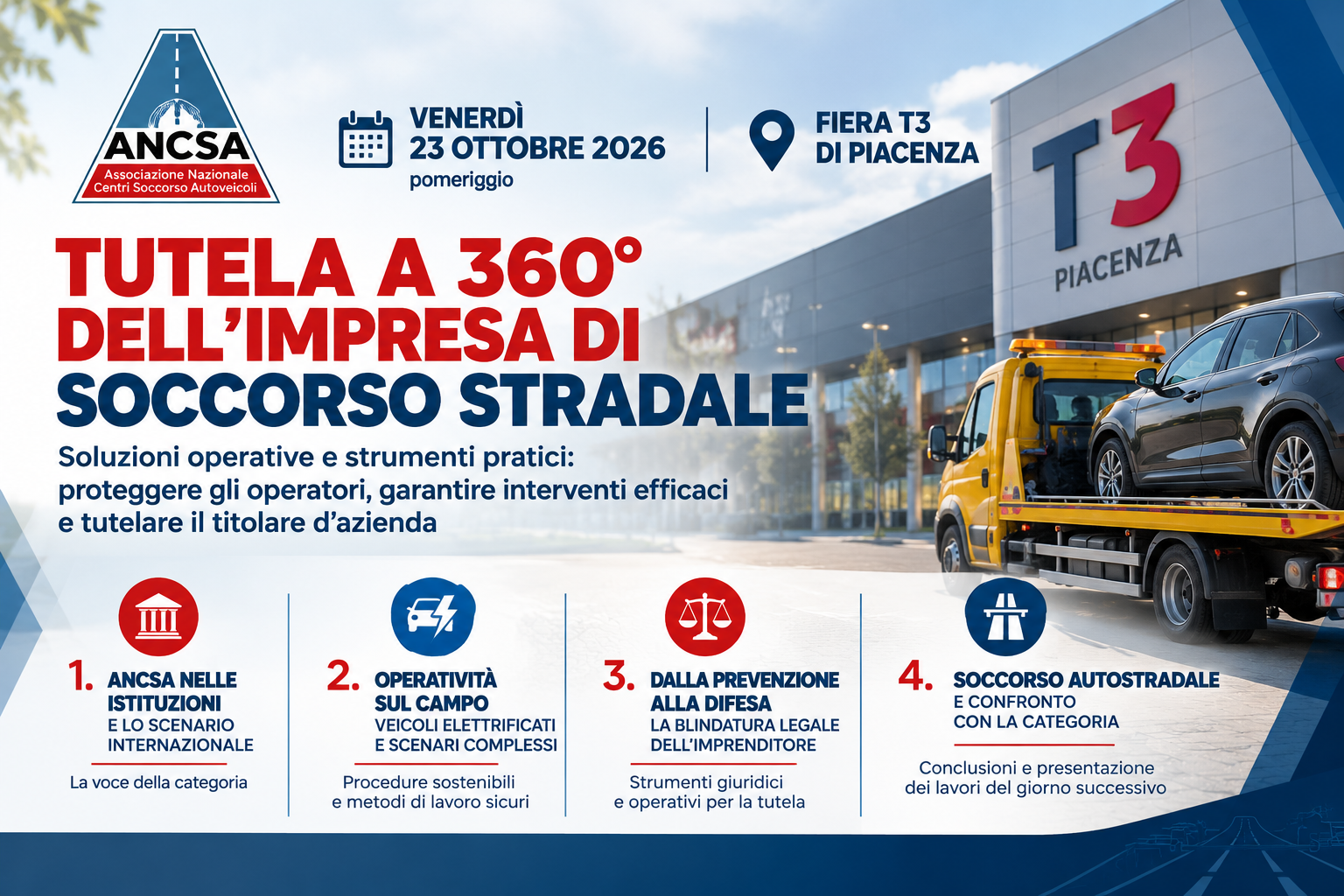 ANCSA alla Fiera T3 di Piacenza - Tutela dell'impresa di soccorso stradale